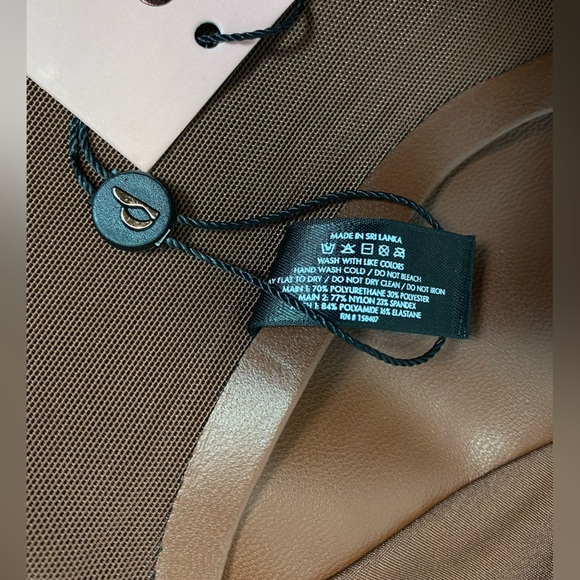 PINSY Vegan Leather Scoop Neck Shapewear Bodysuit - Picture 7 of 7